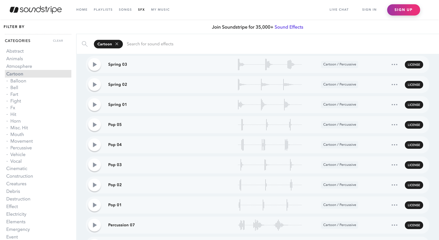 Funny Sound Effects Unlimited SFX for Video Soundstripe